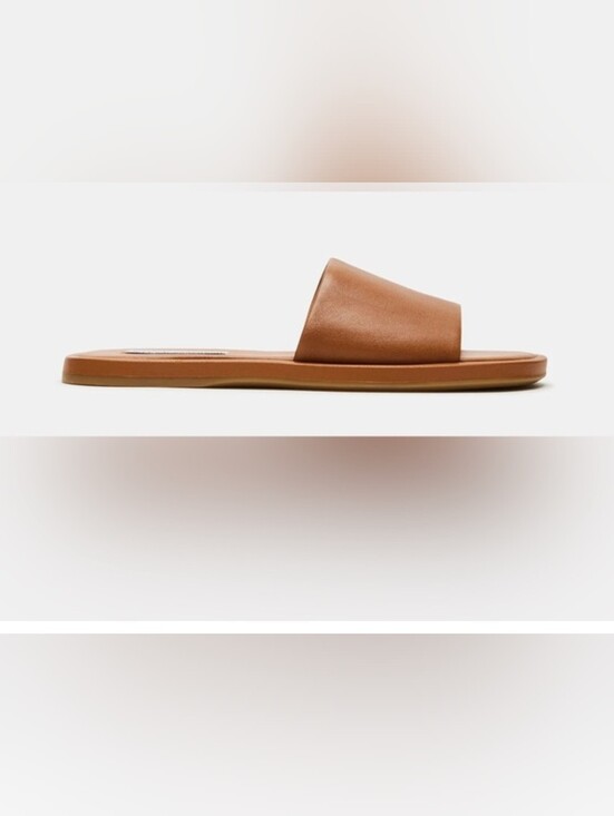 Steve Madden Shoes - Steve Madden Leather Sandals Caramel Congac tan slides slip-on